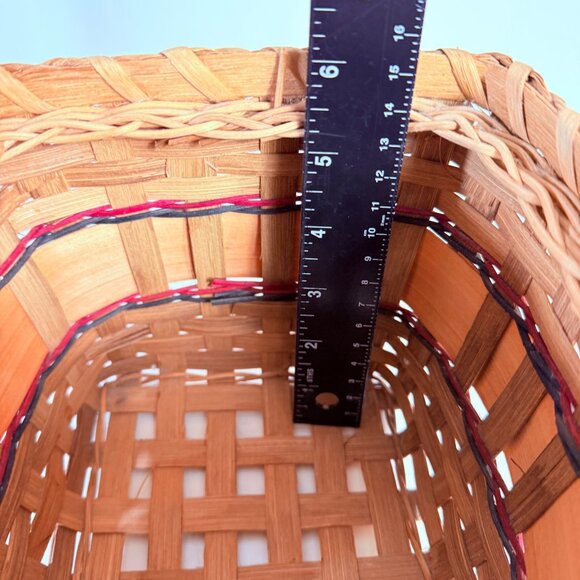 Karen Traub Coastal Wicker Basket Lighthouse Lid VTG Woven Nautical Storage - Picture 12 of 16